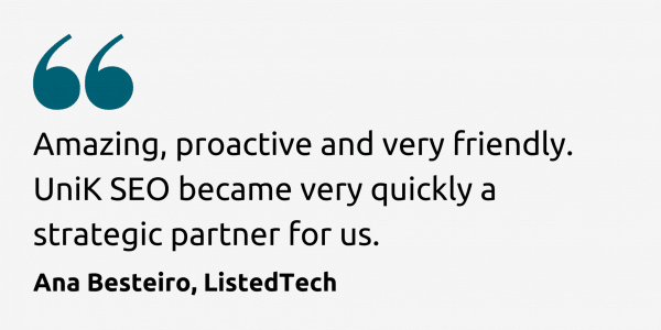 UniK SEO Website Customer quotes (1) ListedTech customer testimonial