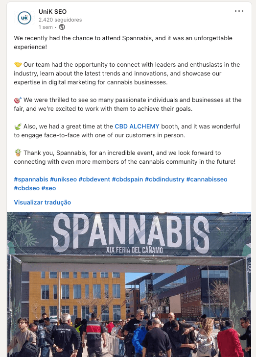 Unik SEO's presence at Spannabis Barcelona 2023 Unik SEO's presence at Spannabis Barcelona 2023